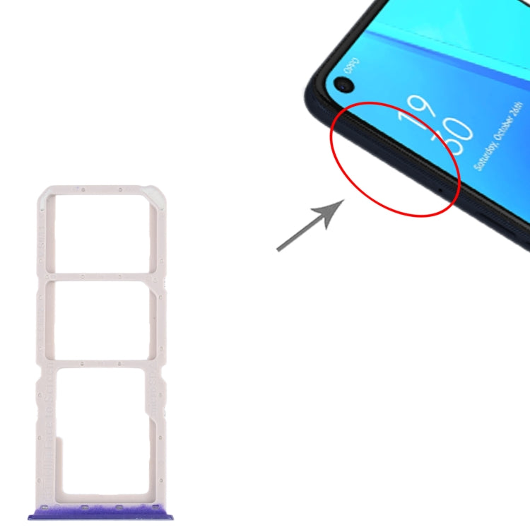 For OPPO A52 4G SIM Card Tray + SIM Card Tray + Micro SD Card Tray (Blue) - Card Socket by buy2fix | Online Shopping UK | buy2fix