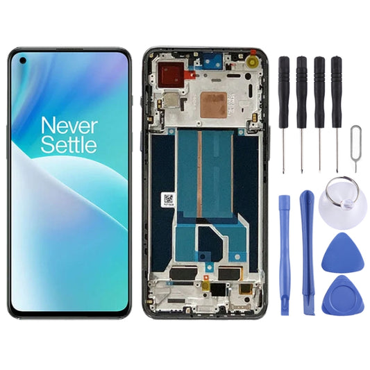AMOLED LCD Screen for OnePlus Nord 2T CPH2399 CPH2401 Digitizer Full Assembly with Frame (Black) - Repair & Spare Parts by buy2fix | Online Shopping UK | buy2fix