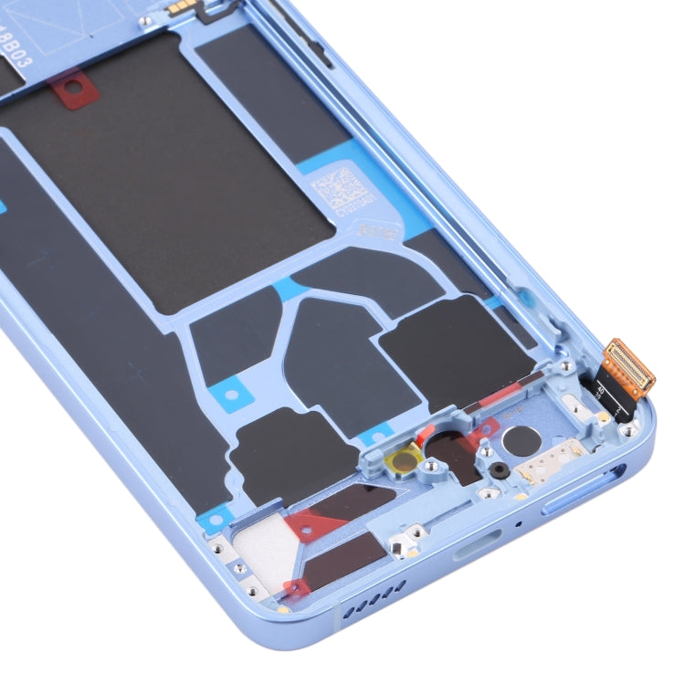 For OPPO Reno7 Pro 5G Front Housing LCD Frame Bezel Plate (Blue) - LCD Screen by buy2fix | Online Shopping UK | buy2fix