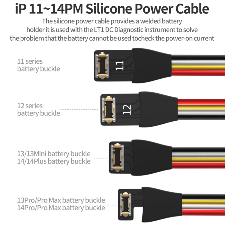 QianLi Silicone Power Cable for iPhone 11 to 14 Series - Repair & Spare Parts by QIANLI | Online Shopping UK | buy2fix