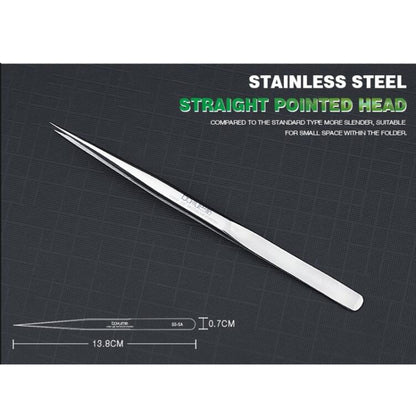 BAKU BA-i6-SS-sa Stainless Steel Straight Tweezers - Tweezers by BAKU | Online Shopping UK | buy2fix