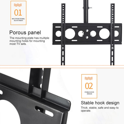 26-60 inch Universal Height & Angle Adjustable Single Screen TV Wall-mounted Ceiling Dual-use Bracket, Retractable Range: 0.5-1m - Consumer Electronics by buy2fix | Online Shopping UK | buy2fix