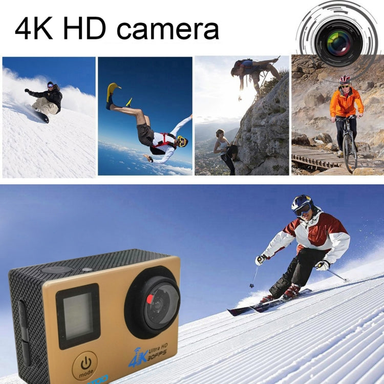 HAMTOD H12 UHD 4K WiFi  Sport Camera with Waterproof Case, Generalplus 4247, 0.66 inch + 2.0 inch LCD Screen, 170 Degree Wide Angle Lens (Silver) - DJI & GoPro Accessories by HAMTOD | Online Shopping UK | buy2fix