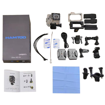 HAMTOD H12 UHD 4K WiFi  Sport Camera with Waterproof Case, Generalplus 4247, 0.66 inch + 2.0 inch LCD Screen, 170 Degree Wide Angle Lens (Silver) - DJI & GoPro Accessories by HAMTOD | Online Shopping UK | buy2fix