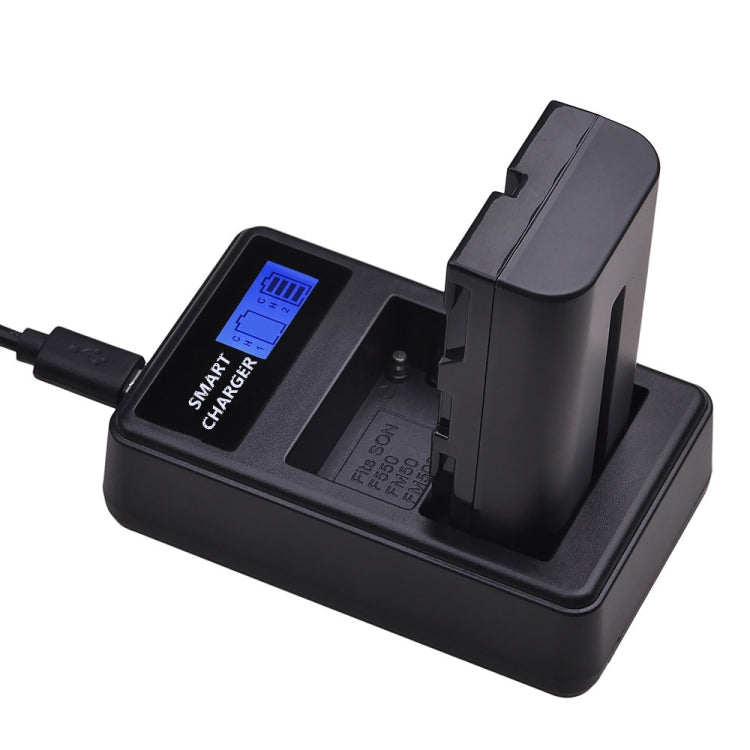 Lntelligent LCD Display USB Dual-charge Charger for For Sony NP-FM500H / NP-FM50 / NP-F550 - Camera Accessories by buy2fix | Online Shopping UK | buy2fix