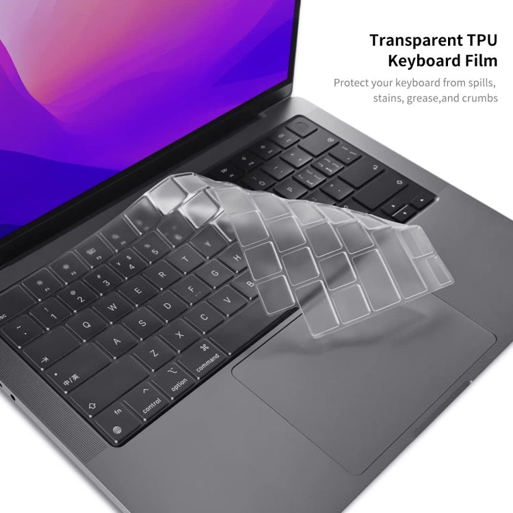 For MacBook Air 13.6 2022 A2681 US Version ENKAY 3 in 1 Crystal Laptop Case with TPU Keyboard Film / Anti-dust Plugs(Black) - MacBook Air Cases by ENKAY | Online Shopping UK | buy2fix