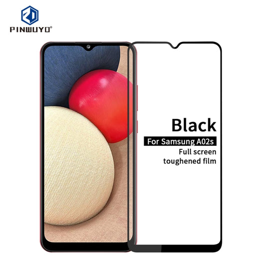 For Samsung Galaxy A02s PINWUYO 9H 2.5D Full Screen Tempered Glass Film(Black) - Galaxy Tempered Glass by PINWUYO | Online Shopping UK | buy2fix