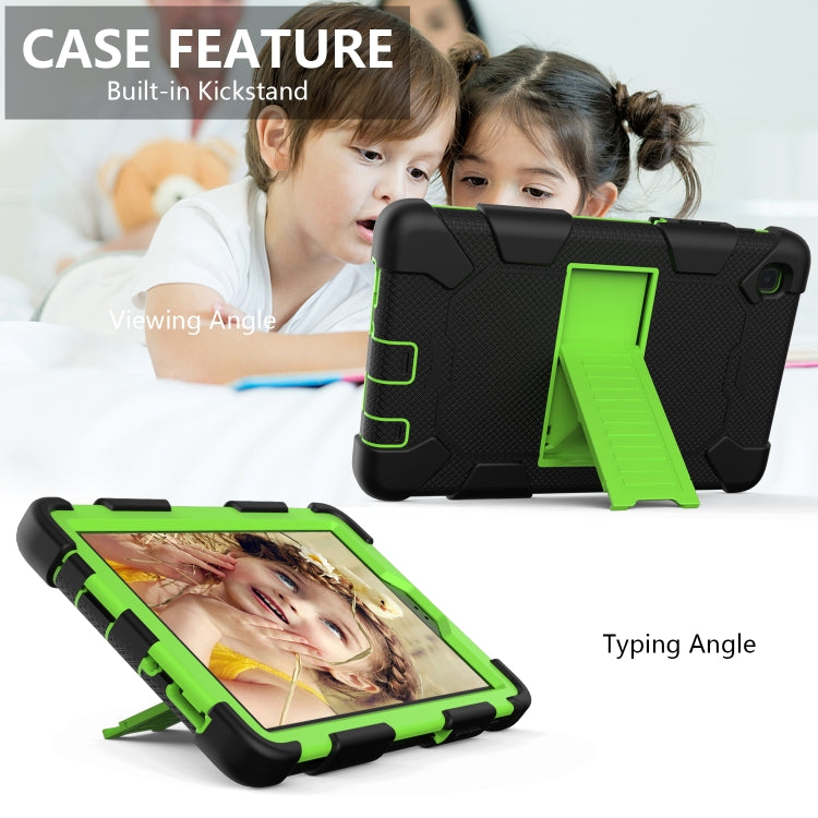 For Samsung Galaxy Tab A7 Lite T220 / T225 Two-Color Robot Shockproof Silicone + PC Protective Case with Holder(Black+Green) - Samsung Accessories by buy2fix | Online Shopping UK | buy2fix