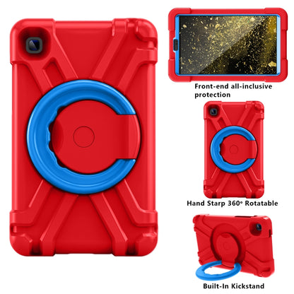 For Galaxy Tab A7 Lite T220/T225 PC + Silicone Shockproof Combination Case with 360 Degree Rotating Holder & Handle(Red+Blue) - Tab A7 Lite T220 / T225 by buy2fix | Online Shopping UK | buy2fix