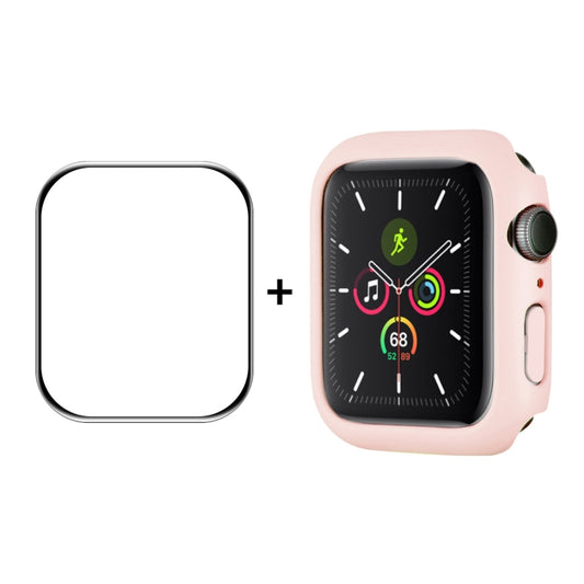 ENKAY Hat-Prince PC Frame + Full Coverage PMMA HD Screen Protector Film For Apple Watch Series 8 / 7 41mm(Pink) - Watch Cases by ENKAY | Online Shopping UK | buy2fix