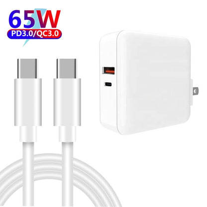 A6 65W QC 3.0 USB + PD USB-C / Type-C Dual Fast Charging Laptop Adapter + 1m USB-C / Type-C to USB-C / Type-C Data Cable Set for MacBook Series, US Plug - Cable & Adapter by buy2fix | Online Shopping UK | buy2fix