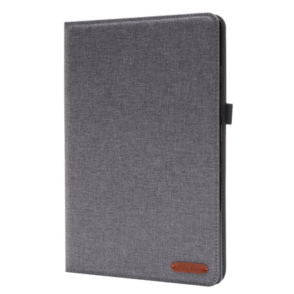 For Samsung Galaxy Tab A8 10.5 2021 Horizontal Flip Fabric PU Leather Tablet Case with Card Slots & Holder(Grey) - Samsung Accessories by buy2fix | Online Shopping UK | buy2fix