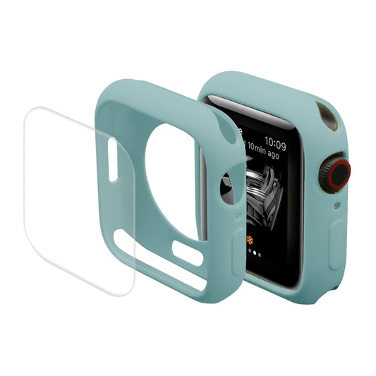 ENKAY Hat-Prince Protective TPU Watch Case + Full Coverage PET Screen Protector Film For Apple Watch Series 8 / 7 45mm(Green) - Watch Cases by ENKAY | Online Shopping UK | buy2fix