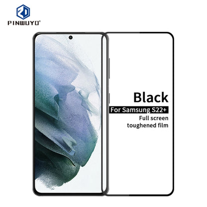 For Samsung Galaxy S22+ 5G PINWUYO 0.18mm Ultra-thin 9H 2.5D Full Screen Tempered Glass Film(Black) -  by PINWUYO | Online Shopping UK | buy2fix