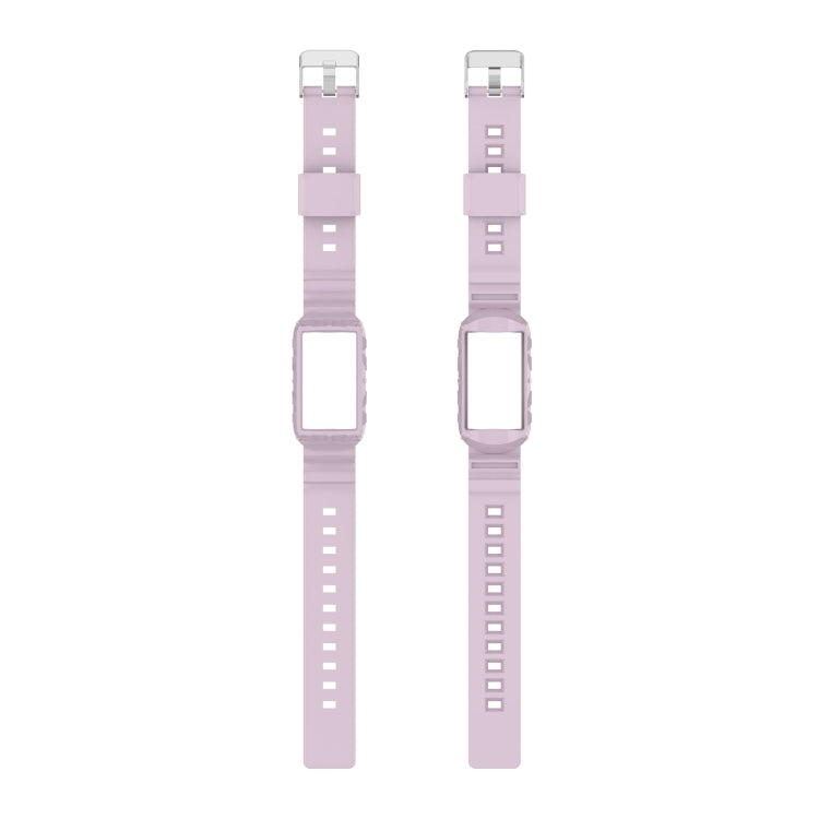 For Fitbit Charge 4 SE Silicone One Body Armor Watch Band(Light Purple) - Smart Wear by buy2fix | Online Shopping UK | buy2fix