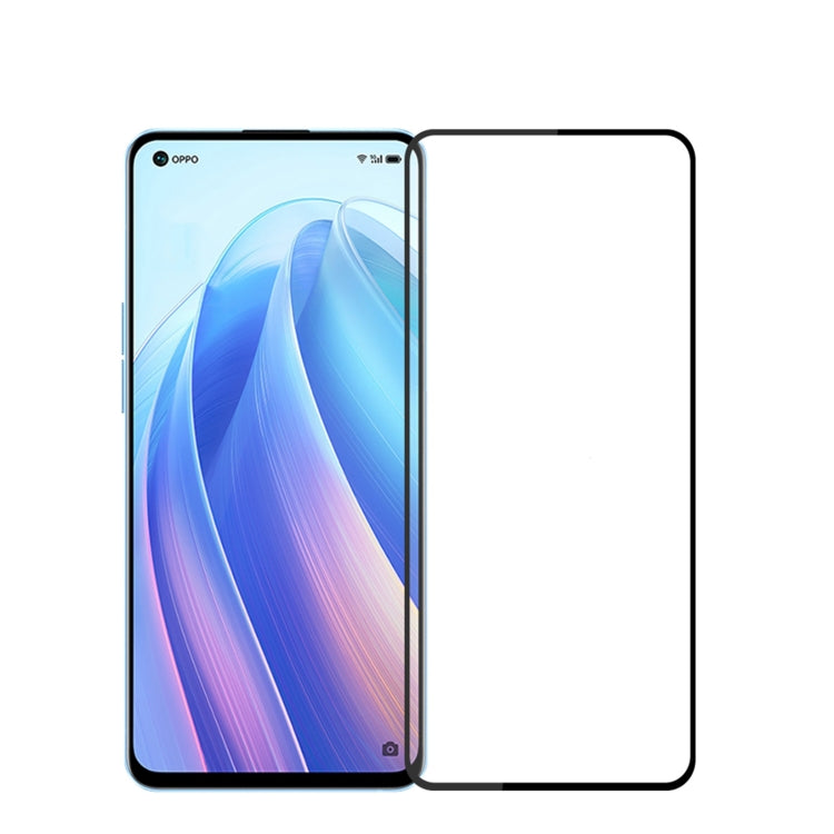 For OPPO Reno7 5G PINWUYO 9H 2.5D Full Screen Tempered Glass Film(Black) - OPPO Tempered Glass by PINWUYO | Online Shopping UK | buy2fix