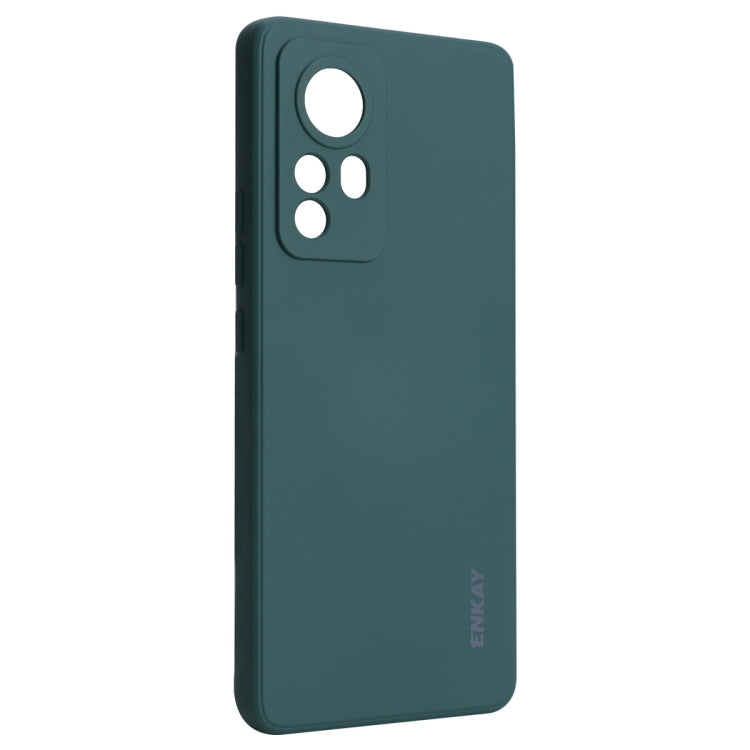 For Xiaomi 12 Pro / 12S Pro ENKAY Liquid Silicone Soft Shockproof Phone Case(Dark Green) - 12 Pro Cases by ENKAY | Online Shopping UK | buy2fix