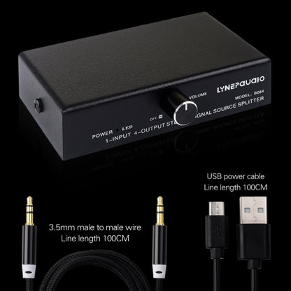 1 In 4 Out Audio Frequency Signal Splitter Distribute Device, Non Consumption, 3.5mm Interface Output - Consumer Electronics by buy2fix | Online Shopping UK | buy2fix