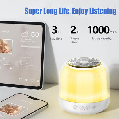 JY12 Full-screen RGB LED Breather Light Wireless Bluetooth Speaker(White) - Mini Speaker by buy2fix | Online Shopping UK | buy2fix