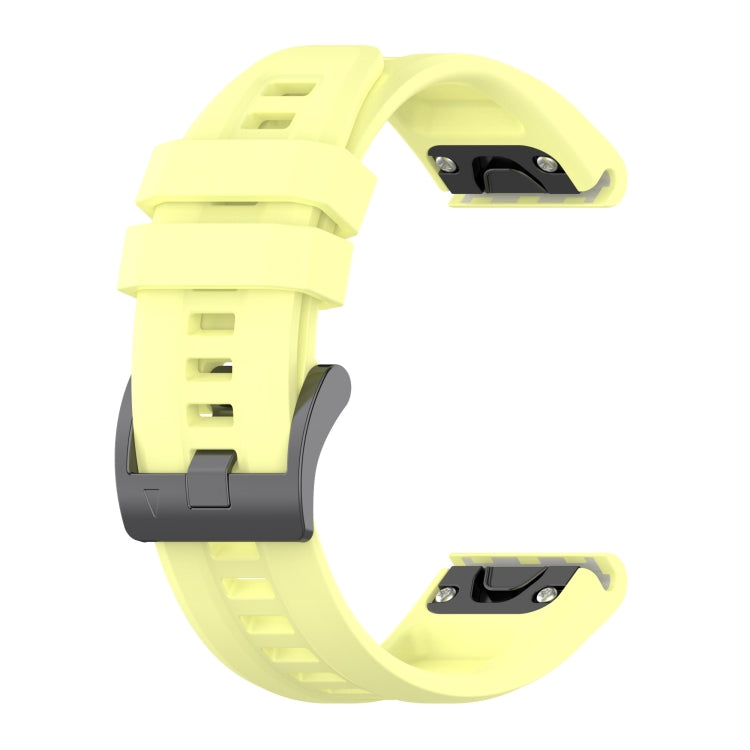 For Garmin Fenix 7 22mm Silicone Solid Color Watch Band(Yellow) - Watch Bands by buy2fix | Online Shopping UK | buy2fix