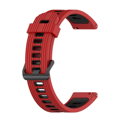 For Amazfit GTR 2 22mm Vertical Pattern Two-Color Silicone Watch Band(Red+Black) - Watch Bands by buy2fix | Online Shopping UK | buy2fix