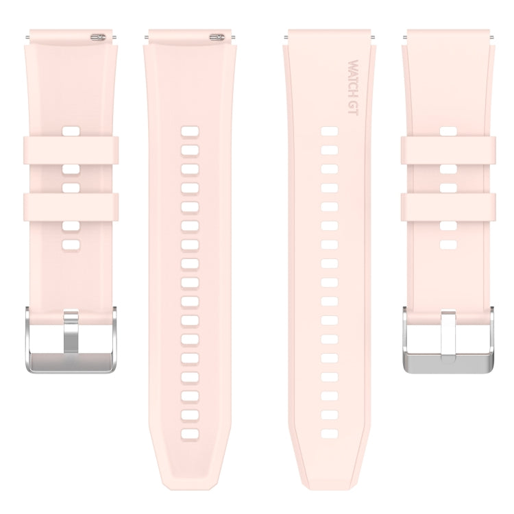 Protruding Head Silicone Strap Silver Buckle For Samsung Galaxy Watch 42mm 20mm(Pink) - Smart Wear by buy2fix | Online Shopping UK | buy2fix