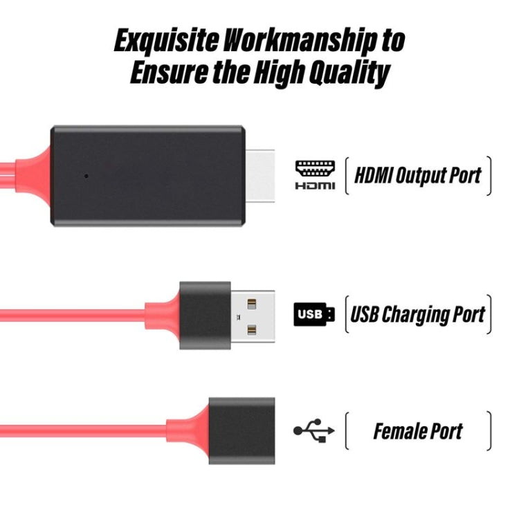 Dongle USB Male + USB Female to HDMI Male 1080P HDMI Cables Adapter -  by buy2fix | Online Shopping UK | buy2fix