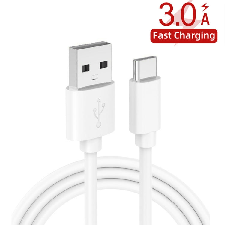 36W Dual Port QC3.0 USB Charger with 3A USB to Type-C Data Cable, US Plug(White) - Mobile Accessories by buy2fix | Online Shopping UK | buy2fix