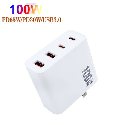 GaN 100W Dual USB + Dual USB-C/Type-C Multi Port Charger for Apple MacBook Series US Plug - Cable & Adapter by buy2fix | Online Shopping UK | buy2fix