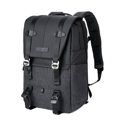 K&F CONCEPT KF13.087AV1 Photography Backpack Light Large Capacity Camera Case Bag with Rain Cover(Black) - Camera Accessories by K&F | Online Shopping UK | buy2fix