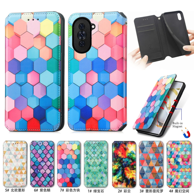 For Huawei Nova 10 CaseNeo Colorful Magnetic Leather Phone Case(Purple Scales) - Huawei Cases by buy2fix | Online Shopping UK | buy2fix