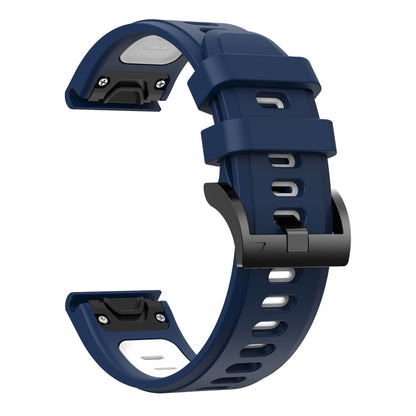 For Garmin Approach S62 22mm Two-Color Sports Silicone Watch Band(Midnight Blue + White) - Watch Bands by buy2fix | Online Shopping UK | buy2fix