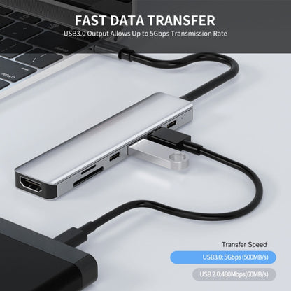 ENKAY Hat-Prince 7 in 1 Type-C to 4K HDMI Docking Station Adapter PD Quick Charge Hub - USB HUB by ENKAY | Online Shopping UK | buy2fix