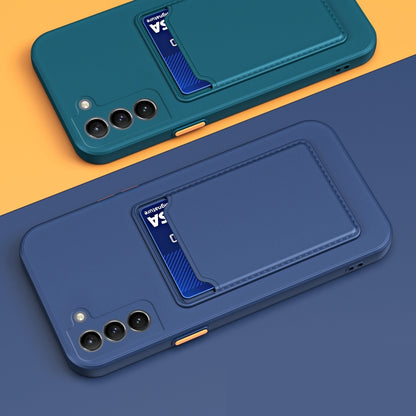 For Samsung Galaxy A54 5G Skin Feel Card TPU Contrast Color Button Phone Case(Dark Blue) - Galaxy Phone Cases by buy2fix | Online Shopping UK | buy2fix