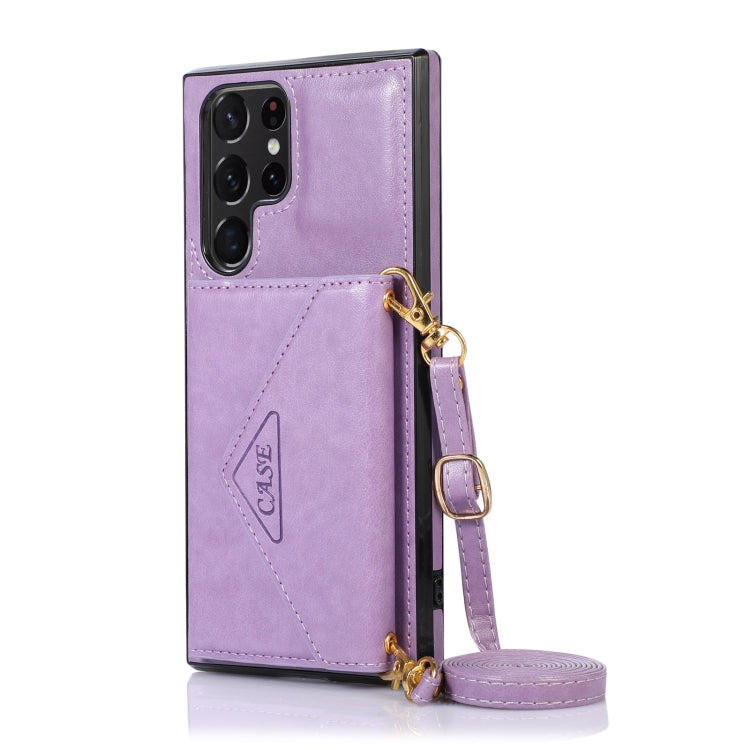 For Samsung Galaxy S23 Ultra 5G Cross-body Wallet Card Bag Leather Phone Case(Purple) - Galaxy S23 Ultra 5G Cases by buy2fix | Online Shopping UK | buy2fix