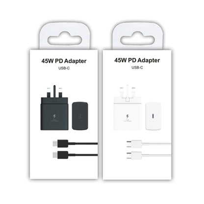 M135 45W USB-C / Type-C Port Fast Charger with 5A Type-C to Type-C Cable, UK Plug(Black) -  by buy2fix | Online Shopping UK | buy2fix