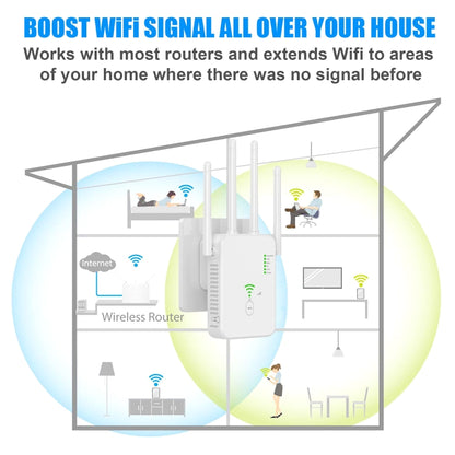 U10 1200Mbps Signal Booster WiFi Extender WiFi Antenna Dual Band 5G Wireless Signal Repeater(EU Plug) -  by buy2fix | Online Shopping UK | buy2fix