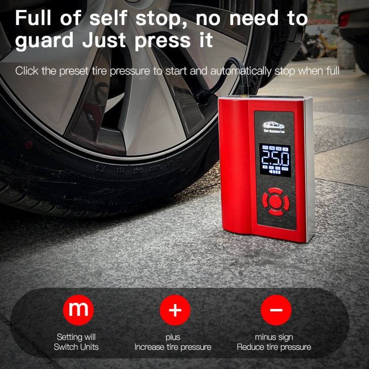 Ai8 Portable Multifunctional LCD Screen Emergency Power Supply 12V Car Start Air Pump(Red) - Inflatable Pump by buy2fix | Online Shopping UK | buy2fix