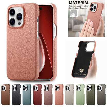 For iPhone 15 Pro Max Litchi Oil Edge Leather Back Phone Case(Khaki) - iPhone 15 Pro Max Cases by buy2fix | Online Shopping UK | buy2fix