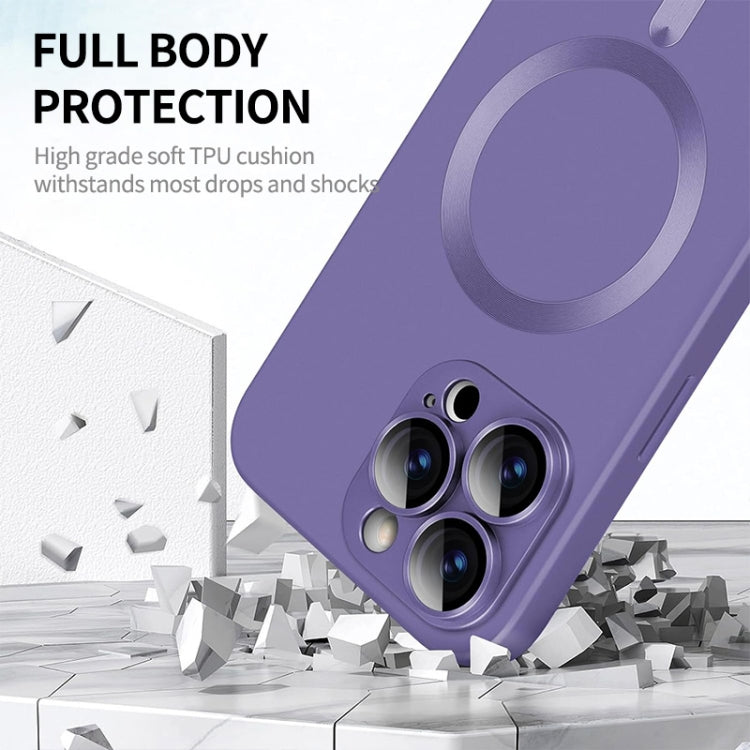 For iPhone 15 Pro Max ENKAY MagSafe Matte TPU Phone Case with Lens Film(Purple) - iPhone 15 Pro Max Cases by ENKAY | Online Shopping UK | buy2fix