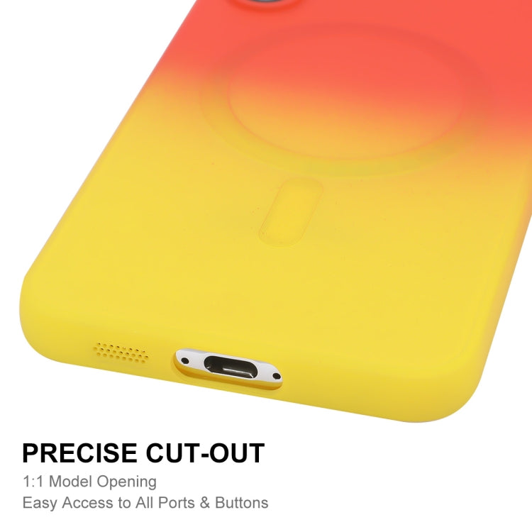 For Samsung Galaxy S23 5G ENKAY Hat-Prince MagSafe Rainbow Gradient Silicone Phone Case with Lens Film(Orange Yellow) - Galaxy S23 5G Cases by ENKAY | Online Shopping UK | buy2fix