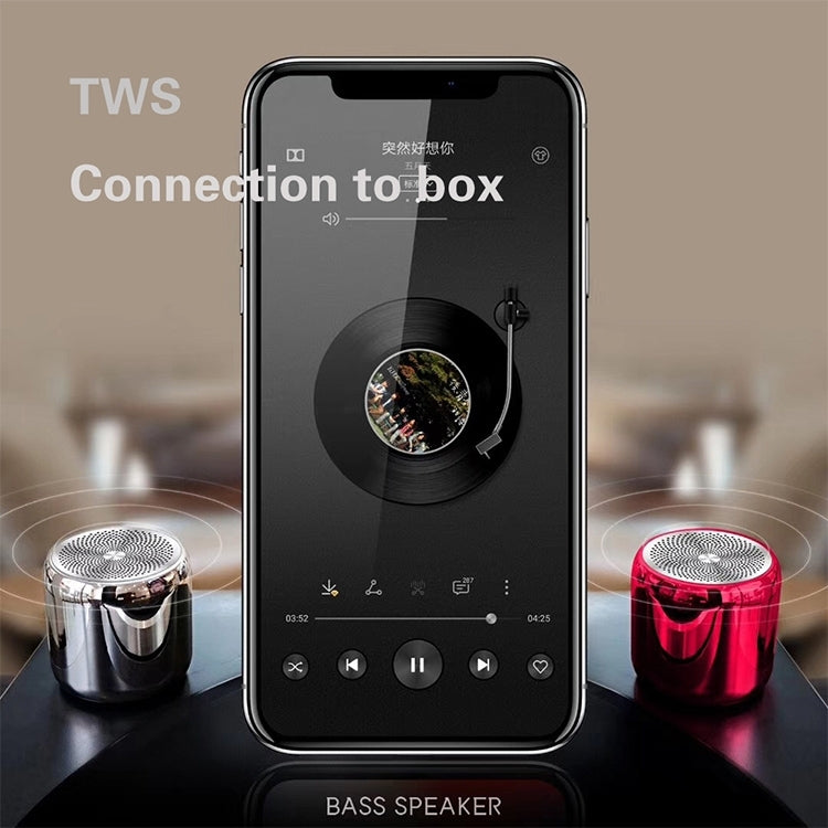 M1 Mini Bluetooth Subwoofer Speaker Portable Aluminium Alloy Wireless TWS Bluetooth, Support Handfree Call(Ceramic Black) - Mini Speaker by buy2fix | Online Shopping UK | buy2fix