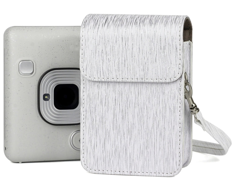 Richwell Brushed Camera Case PU Leather Case for Fujifilm Instax Mini Liplay Instant Camera(White) - Camera Accessories by Richwell | Online Shopping UK | buy2fix