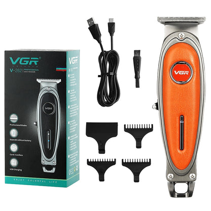 VGR V-262 5W USB Metal Leather Professional Hair Clipper (Black) - Hair Trimmer by VGR | Online Shopping UK | buy2fix