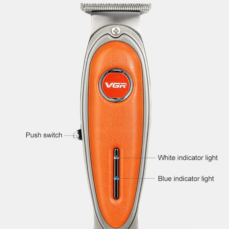 VGR V-262 5W USB Metal Leather Professional Hair Clipper (Red) - Hair Trimmer by VGR | Online Shopping UK | buy2fix