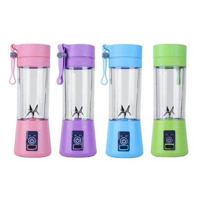 USB Rechargeable Electric Automatic Vegetable Fruit Citrus Orange Juice Maker Cup Mixer Bottle (380ML)(6 Blades Pink) - Home & Garden by buy2fix | Online Shopping UK | buy2fix