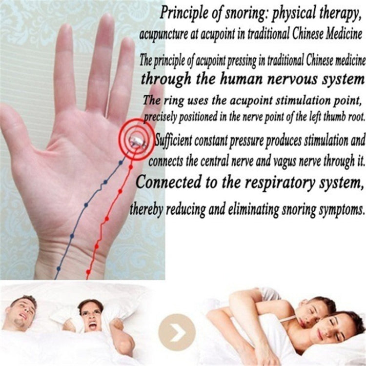 Acupressure Anti Snore Ring Treatment Reflexology Anti Snoring Apnea Sleeping Device(Black) - Anti Snoring Tools by buy2fix | Online Shopping UK | buy2fix