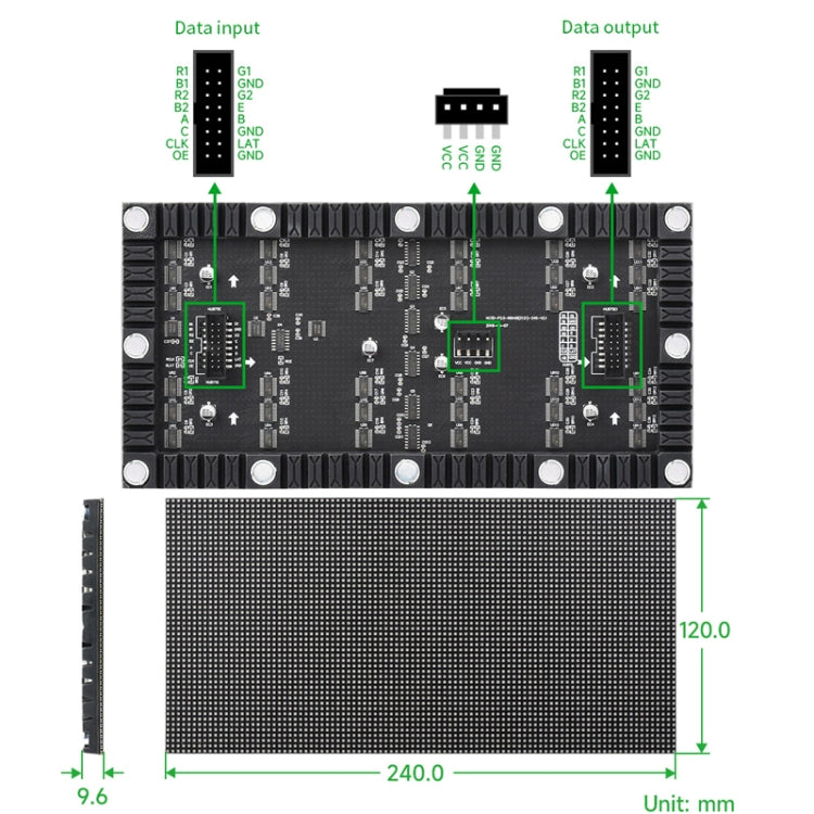 Waveshare Flexible RGB Full-color LED Matrix Panel, 2.5mm Pitch, 96x48 Pixels, Adjustable Brightness Bendable PCB - Consumer Electronics by Waveshare | Online Shopping UK | buy2fix