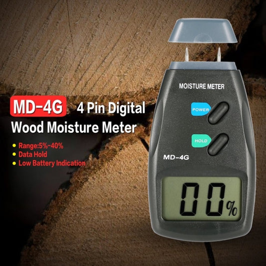 MD-4G 4 Pins Wood Moisture Meter Digital LCD Soil Grain Moisture Meters - Consumer Electronics by MD-4G | Online Shopping UK | buy2fix
