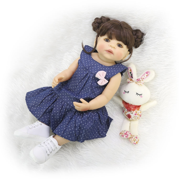 Silicone Body Lifelike Girl Baby Doll Waterproof Toy Kid Birthday Gift(Brown Eye) - Model Toys by buy2fix | Online Shopping UK | buy2fix